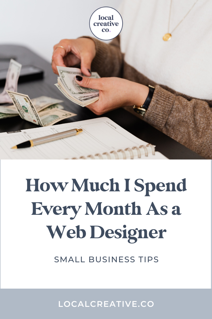Blog title image that says "how much I spend every month as a web designer"