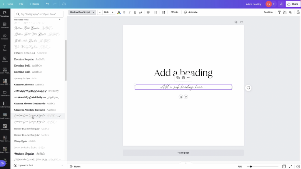 import custom fonts canva