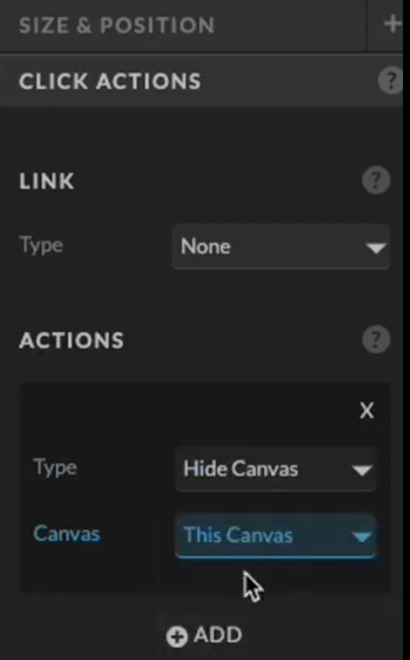 Click Actions Menu for Adding User-Friendly Exit Option
