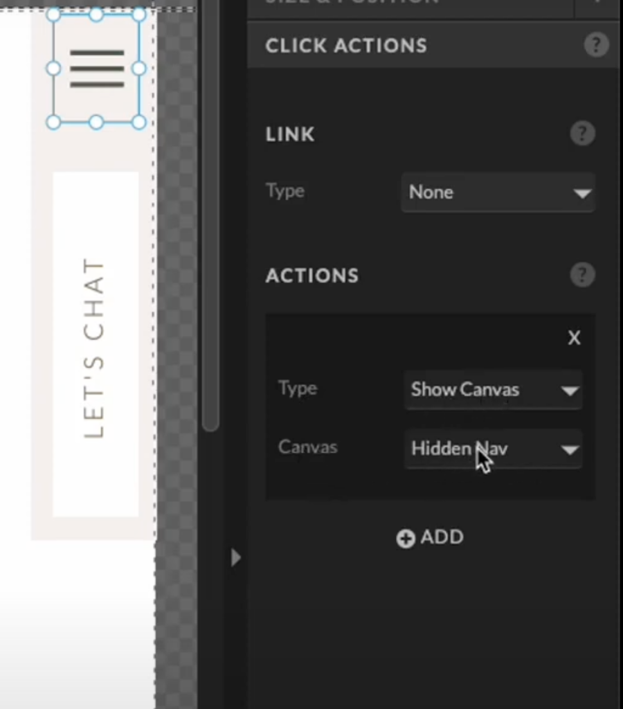 Nav Icon Click Actions and Design
