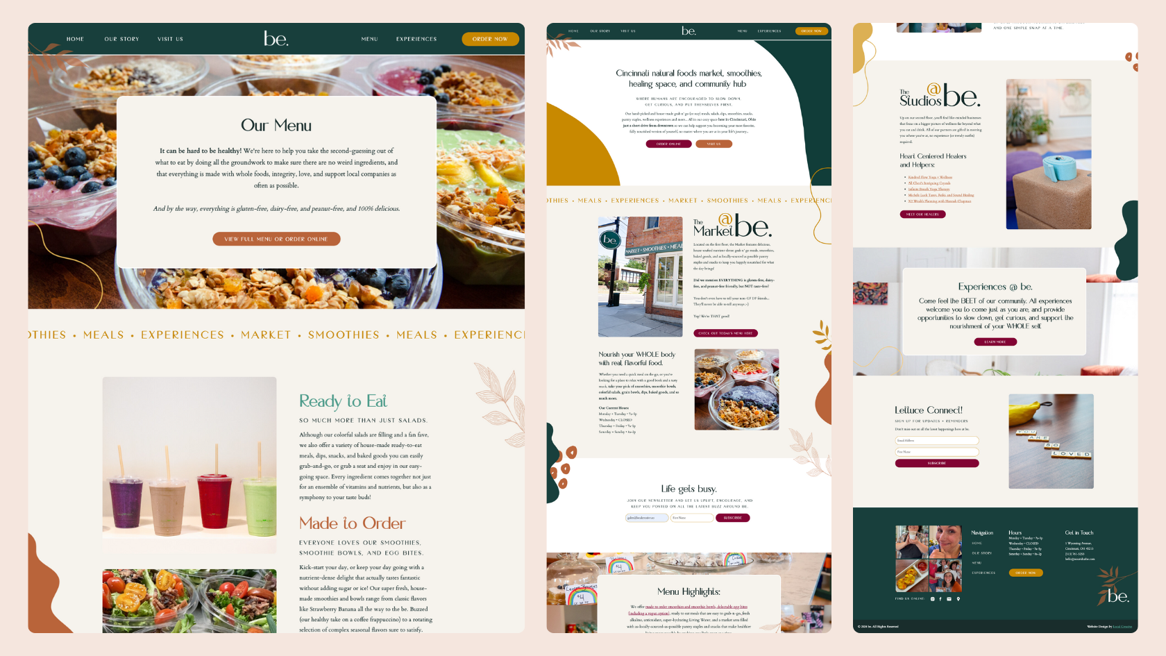 Website design for fresh food market in Ohio.