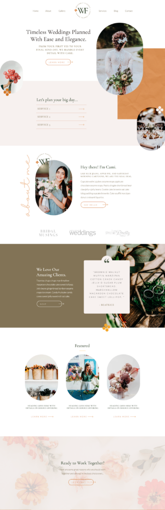 Website template for wedding planners.