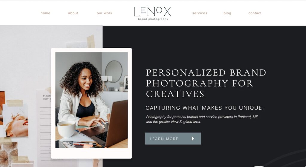 Showit website template for brand photographers by Local Creative,  a top Showit web design studio.